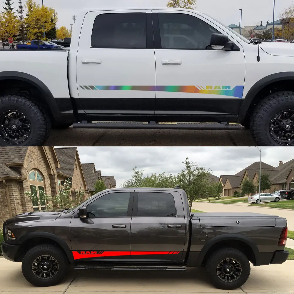 Наклейки на дверь и боковую юбку пикапа для Dodge RAM 1500 2500 Rebel Truck графическая