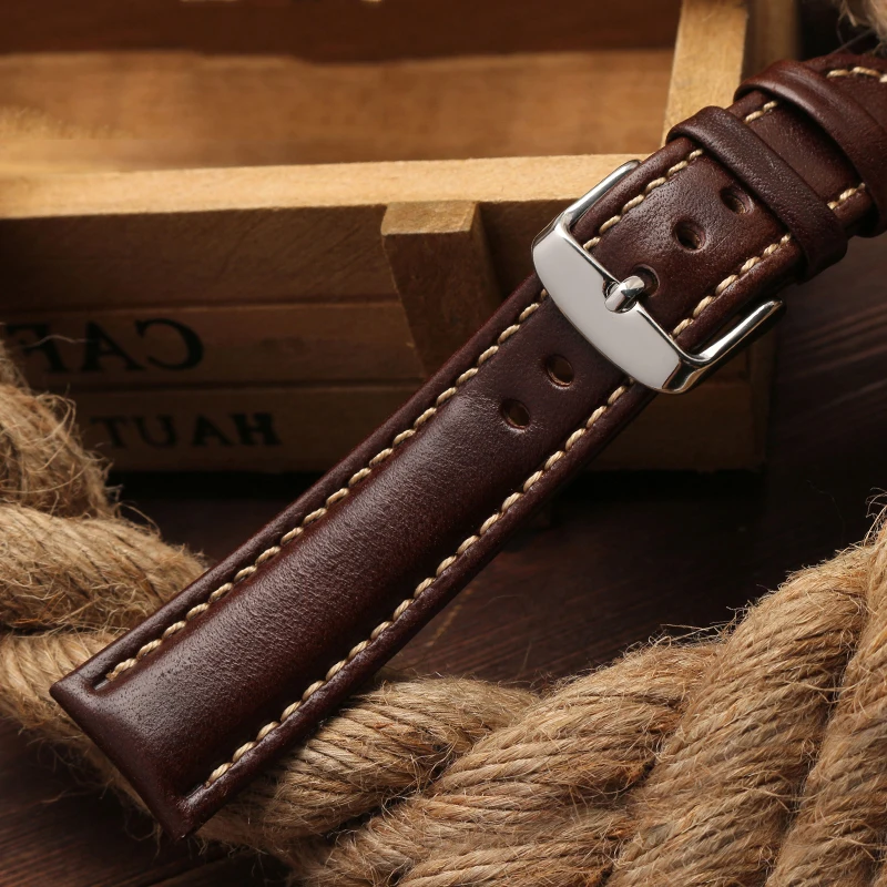 FOR Rolex Green Water Ghost watch strap high quality tray cow leather men's watch strap  20mm 21mm 22mm hand pad wrist strap
