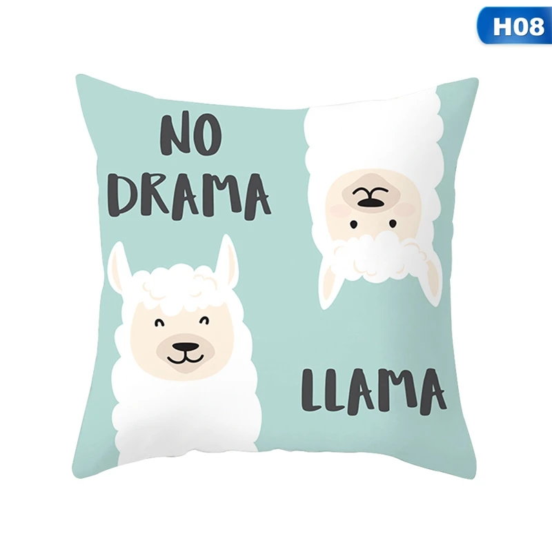 

Alpaca Pattern Cushion Cover Cute Party Decoration Pillow Case Sofa Decoration Cushion Cover for Home Office Car Interior Decor
