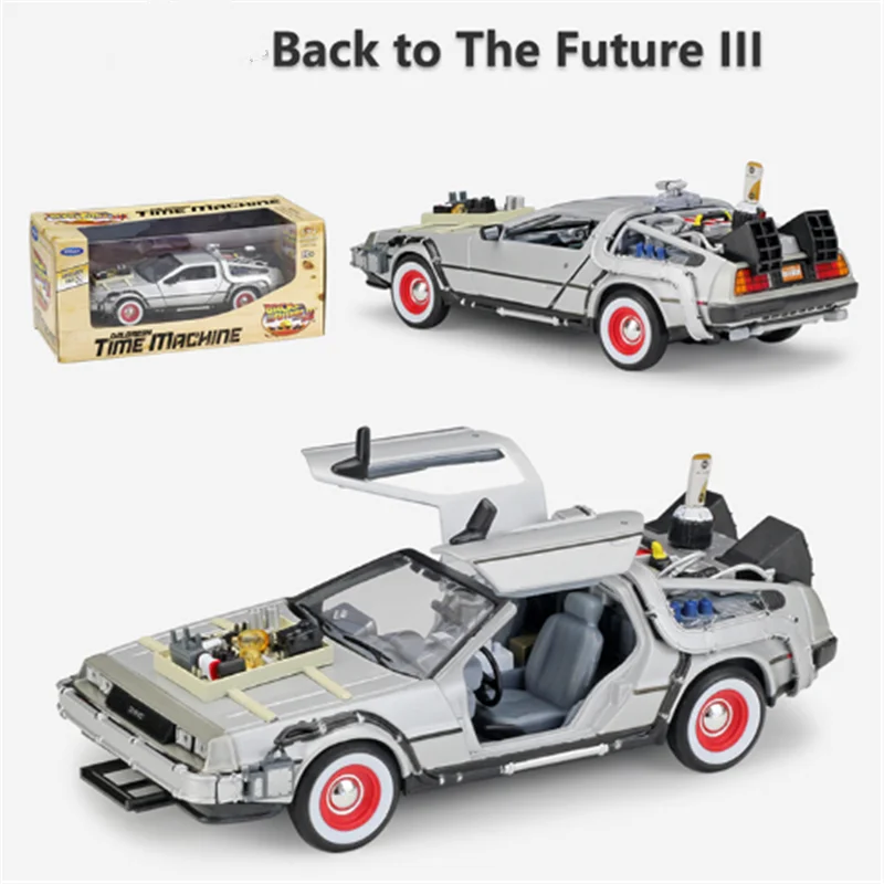 Литая автомобиль 1:24 из сплава Delorean Назад в будущее 1/2/3/Летающая машина модель
