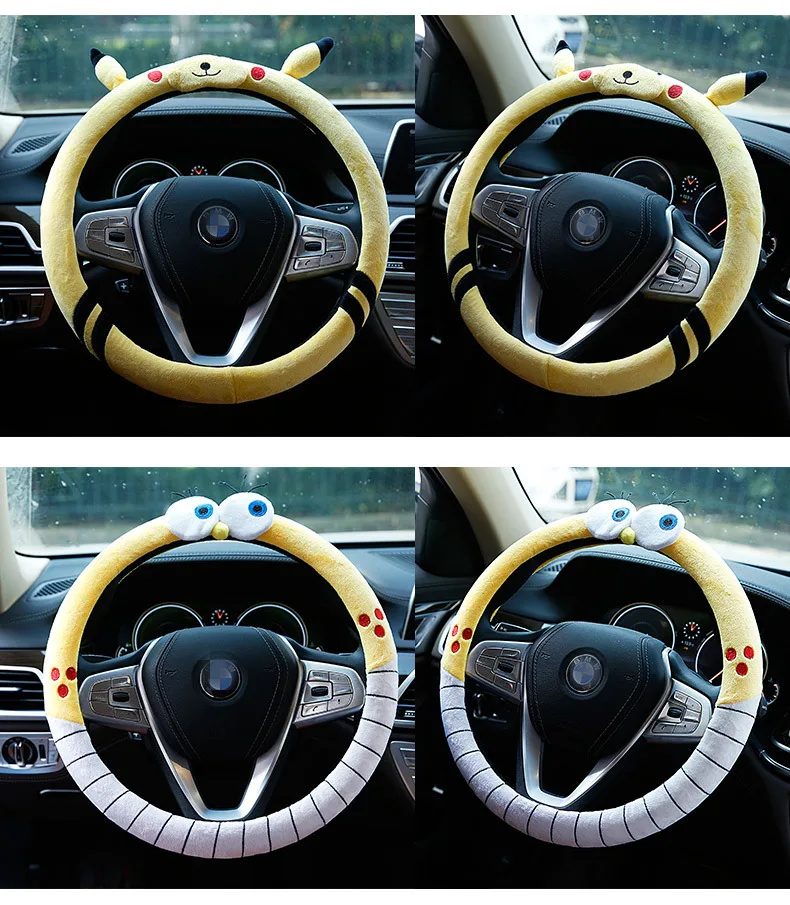 

Car Steering Wheel Cover Universal Cartoon Mouse Plush Winter Summer Lovely Bowknot Cute Ears Wholesale Car Interior Accessories