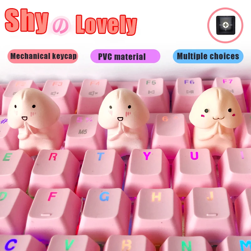 

Personalized Keycap Pink Cute Single Stereo Mechanical Keyboard Cartoon DIY Decoration, PVC Material, Cartoon Modeling ESC Key