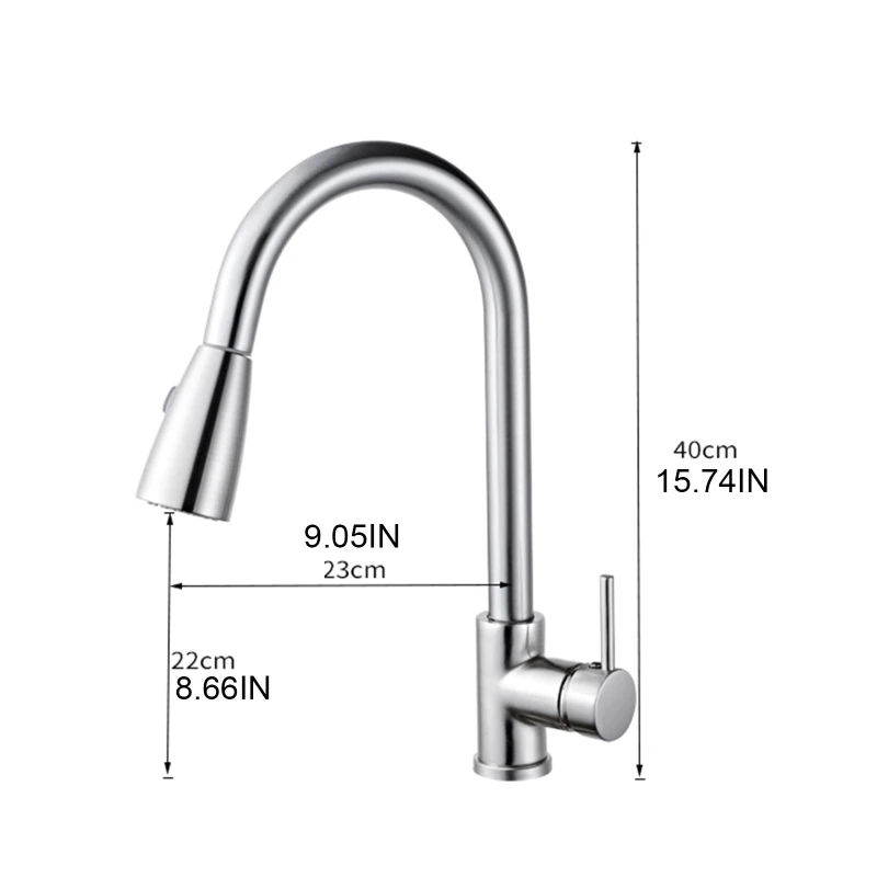 

2020 New US/UK/RU/EU/AU Multifunctional Stainless Steel Bathroom Kitchen Basin Faucet Pull Out Hot and Cold Water Sink Tap