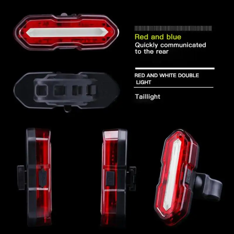 

USB Taillights Bicycle Waterproof Portable Light Accessories USB Rechargeable Bicycle Lamps Riding Tail Light Highlight