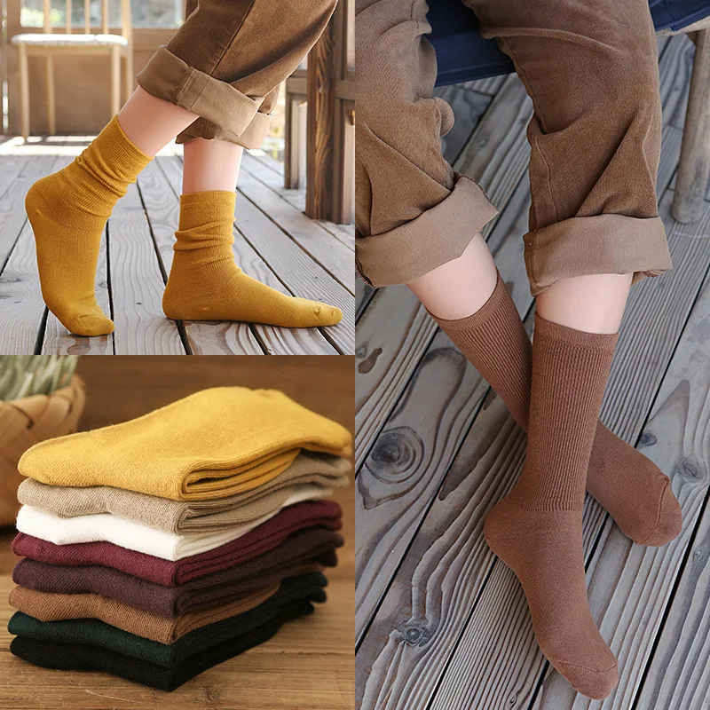 Новые модели хлопковых женских носков GREENYU теплые носки длинные хлопковые