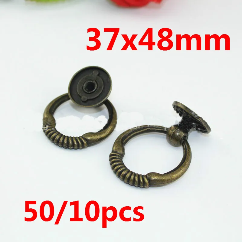 50/10 шт винтажный антикварный выдвижной ящик долина из цинкового сплава ручка для