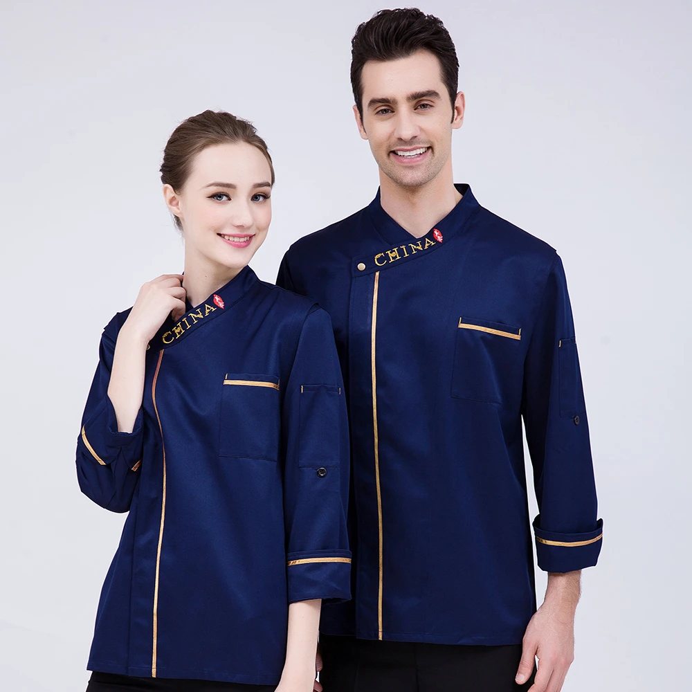 Униформа шеф-повара для женщин и мужчин куртка с длинным рукавом кухни ресторана
