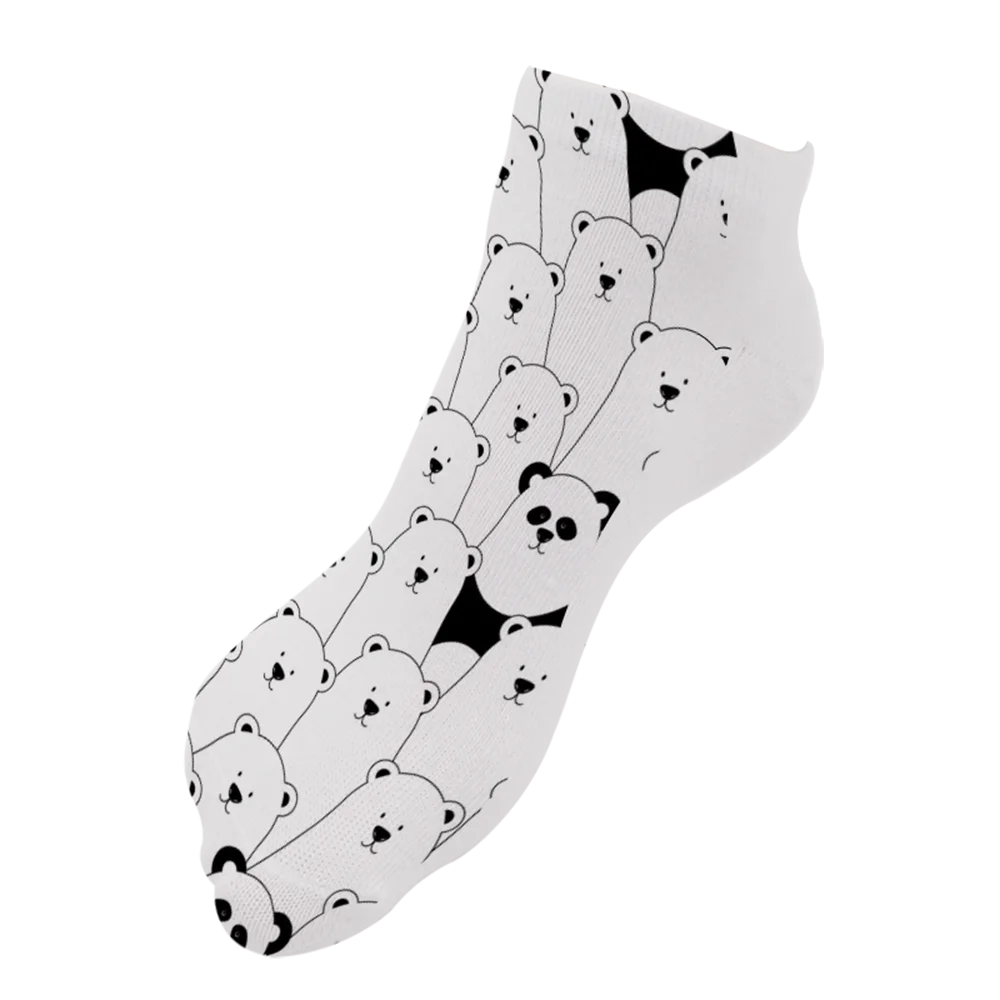 Модные женские носки с 3D принтом панды новые милые до щиколотки унисекс низким