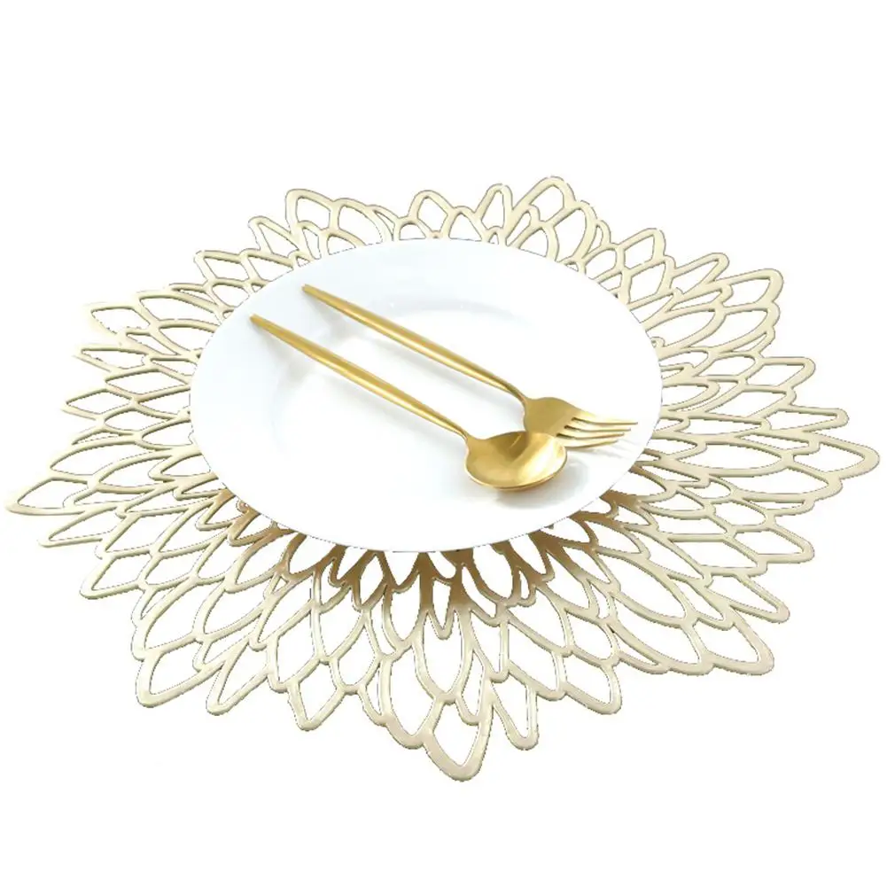 Настольная подстилка под тарелку ПВХ выдалбливают горячего тиснения гибискуса