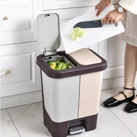 creative plastic trash can with lid waterproof classified food trash bin kitchen recycling basurero cocina garbage bags df50ljt
