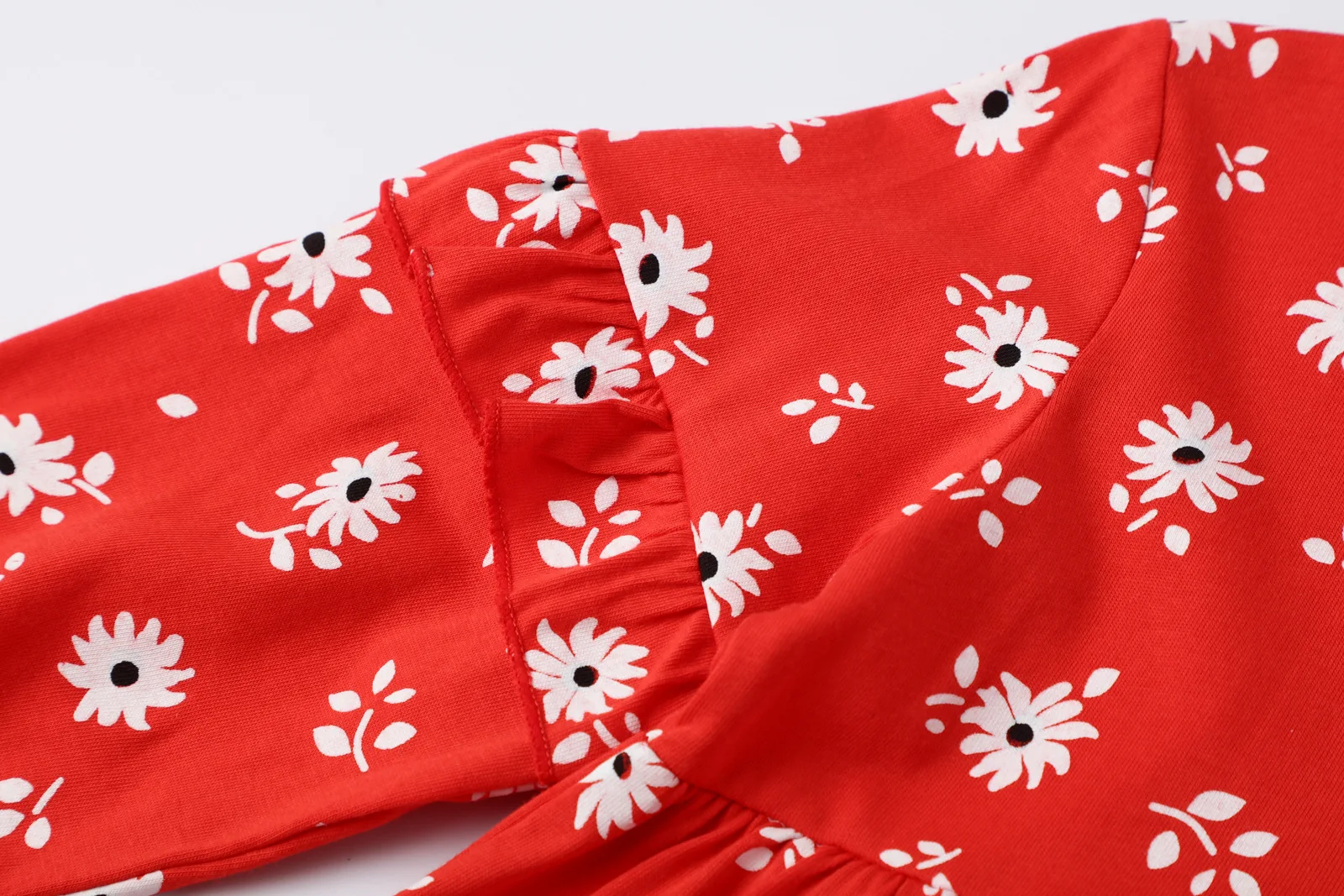 Poco maven Vestido de manga larga beb&eacute; ni&ntilde;as Oto&ntilde;o de algod&oacute;n rojo ropa infantes ni&ntilde;os ni&ntilde;as encantadora Causal vestido para ni&ntilde;os-3