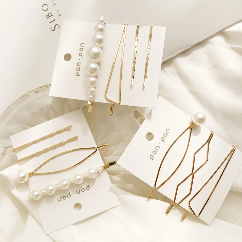 1 Набор шпильки для укладки волос минималистичные металлические геометрические