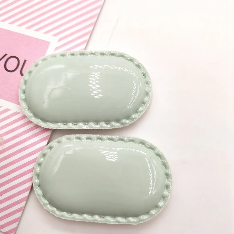 20 шт./лот квадратные блестящие ПУ накладки на заколки для волос Мягкие аппликации