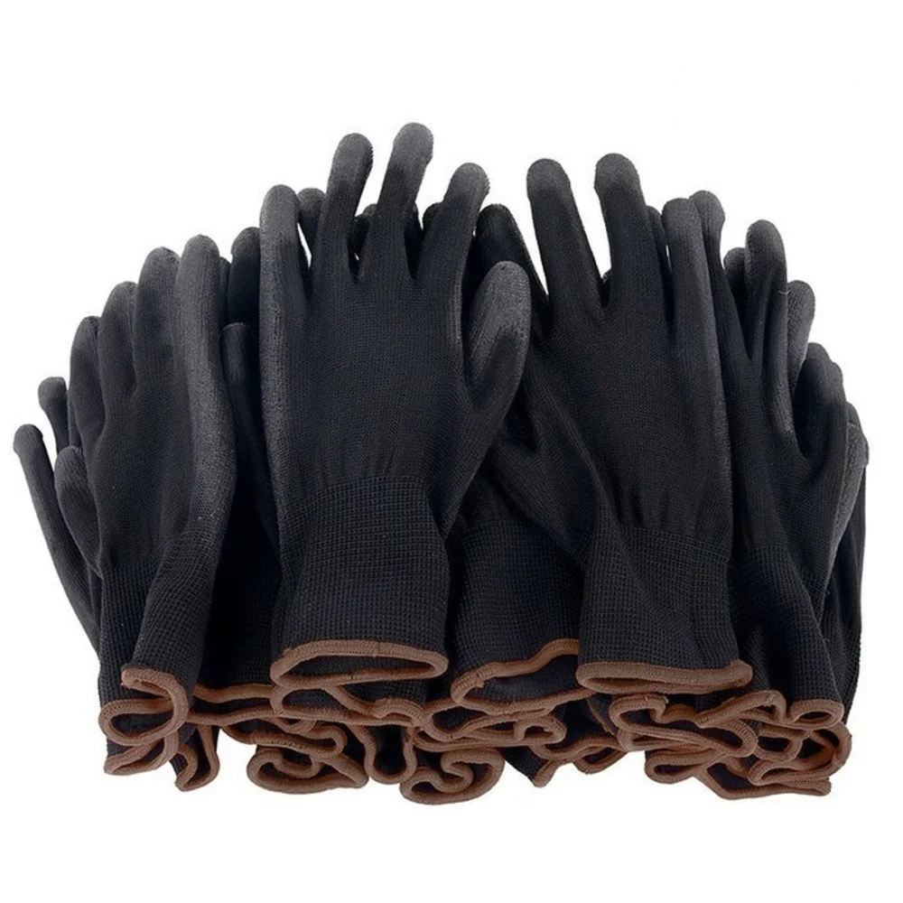 

PU Nylon Safety Coating Work Gloves Work Protective Builders Gardening S M L model Suitable for machinery manufacturing