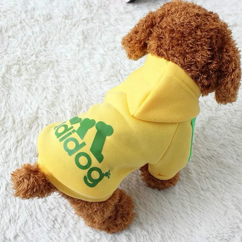 

Adidog Clothes Small and Medium-sized Dog Clothes Four Seasons Cotton Hooded Sweatshirt 2021 Hot Sale Warm Two-legged Pet Jacket