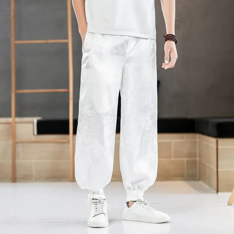 

9 / 4 Male Summer Chinese Style Printed Hanbok, Legged Bloomers, Loose and Casual