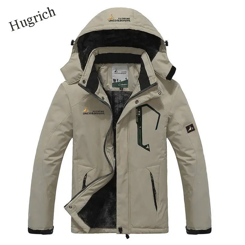 Толстая теплая ветрозащитная Меховая куртка Мужская военная форма с капюшоном