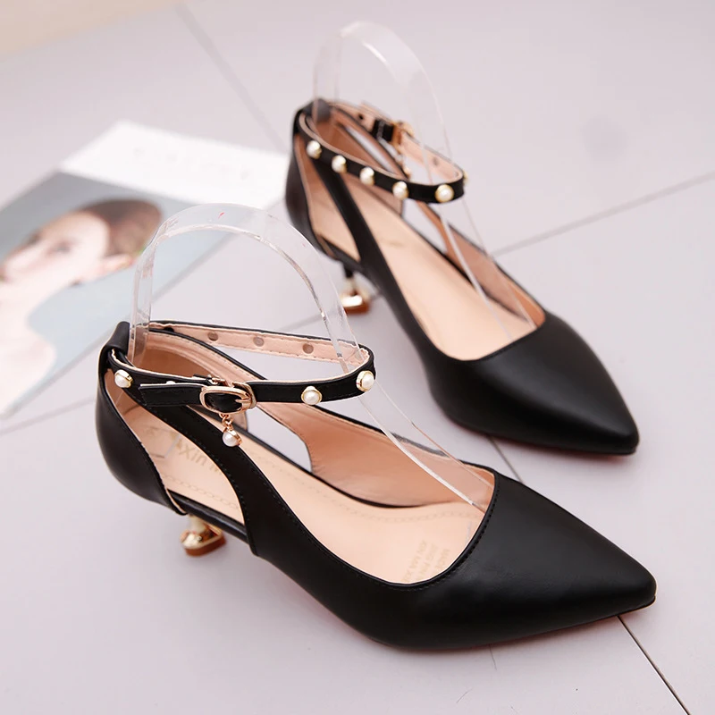 KNCOKAR The new sandal spring and summer Korean version of a hundred stilettos with pair kitten heels shoes | Обувь