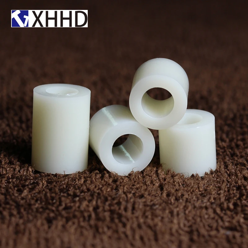 Белая круглая пластиковая Опора без резьбы из нейлона шайба с полым