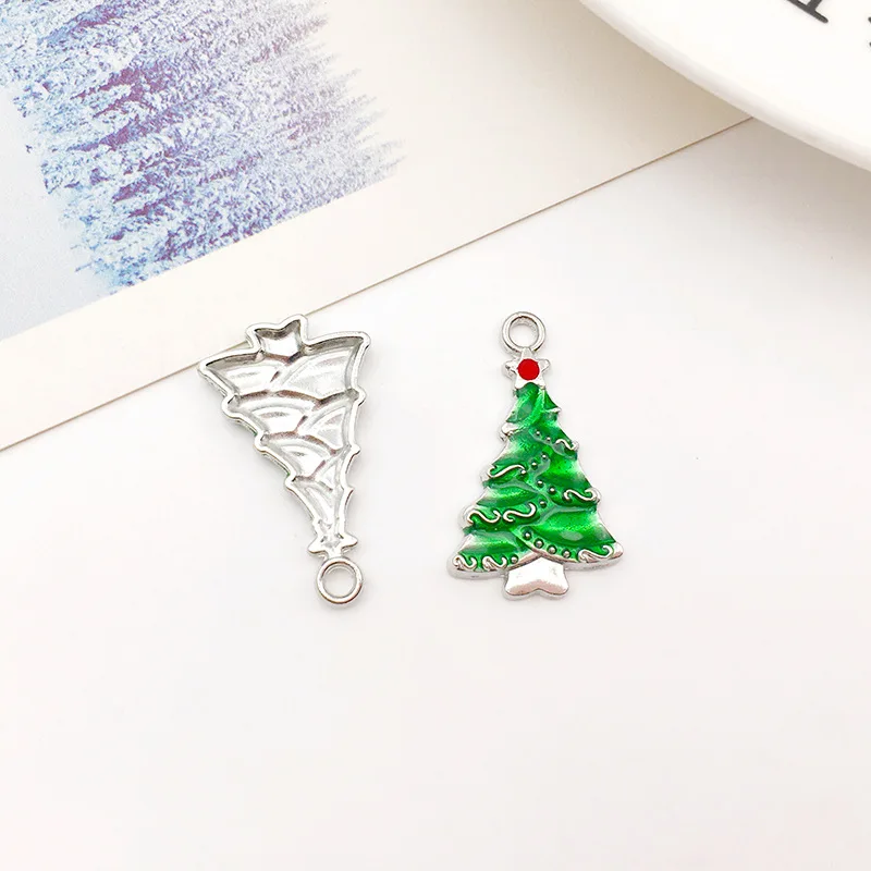 

10/20/30PCS Christmas Tree Decoration Accessories Santa Claus Jewelry Making Pendant Bracelet Earrings Necklace Pendant 18x28MM
