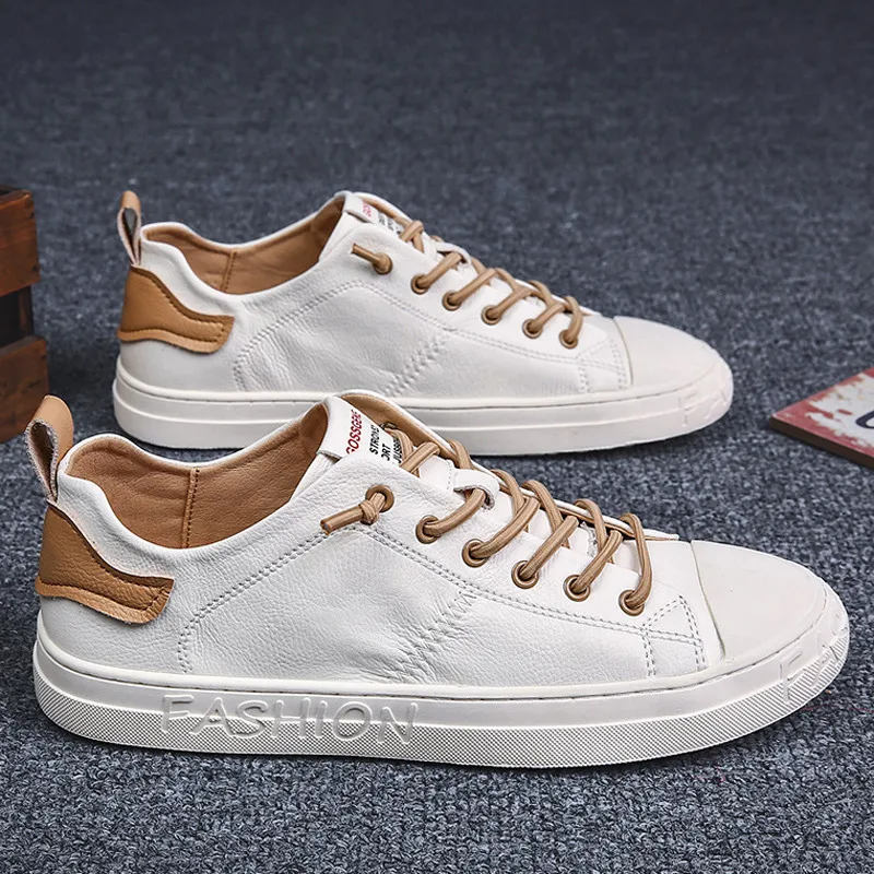 

Men Fashion Solid Leather Business Sport Flat Round Toe Casual Shoes men's casual shoes fashion summer casual shoes men sneakers