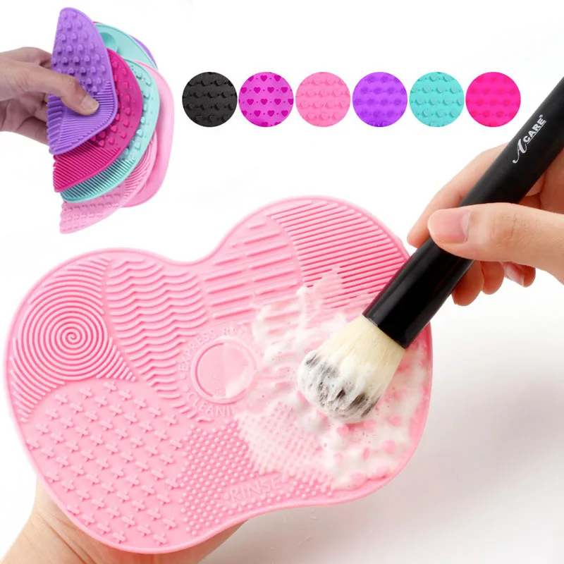 

Multi-color Silicone Makeup Brush Cleaner Foundation Makeup Scrubber Board Pad Make Up Washing Brush Gel Cleaning Mat Hand Tool