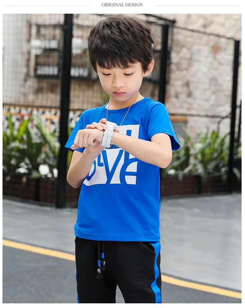

Boys Clothes Set Short Sleeve T-shirt +pants Summer Kids Boy Sports Suit Children Clothing Outfits Casual Pullover Striped