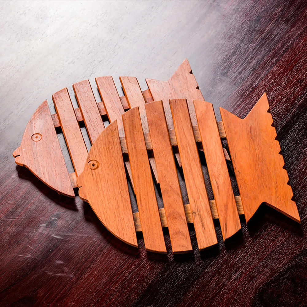 Изоляционный коврик из натурального красного дерева для посуды набор горячего