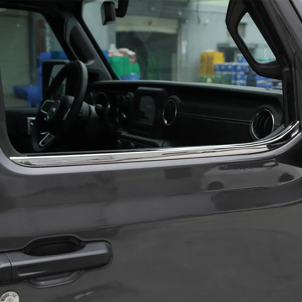 Для Jeep Wrangler JLU 2018 2019 отделка из нержавеющей стали для оконного порога 2