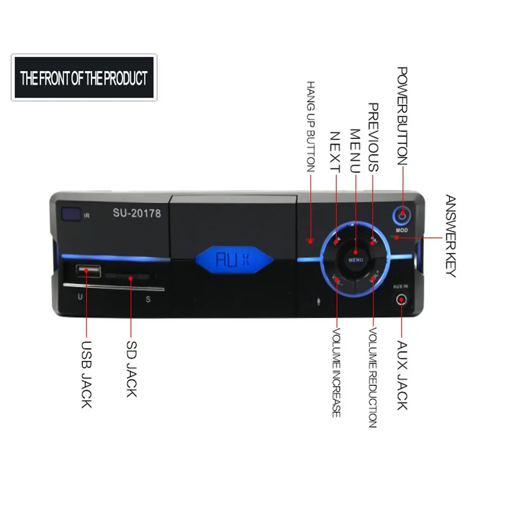 Новинка 1Din Автомобильный стереопроигрыватель mp3 плеер головное устройство Bluetooth