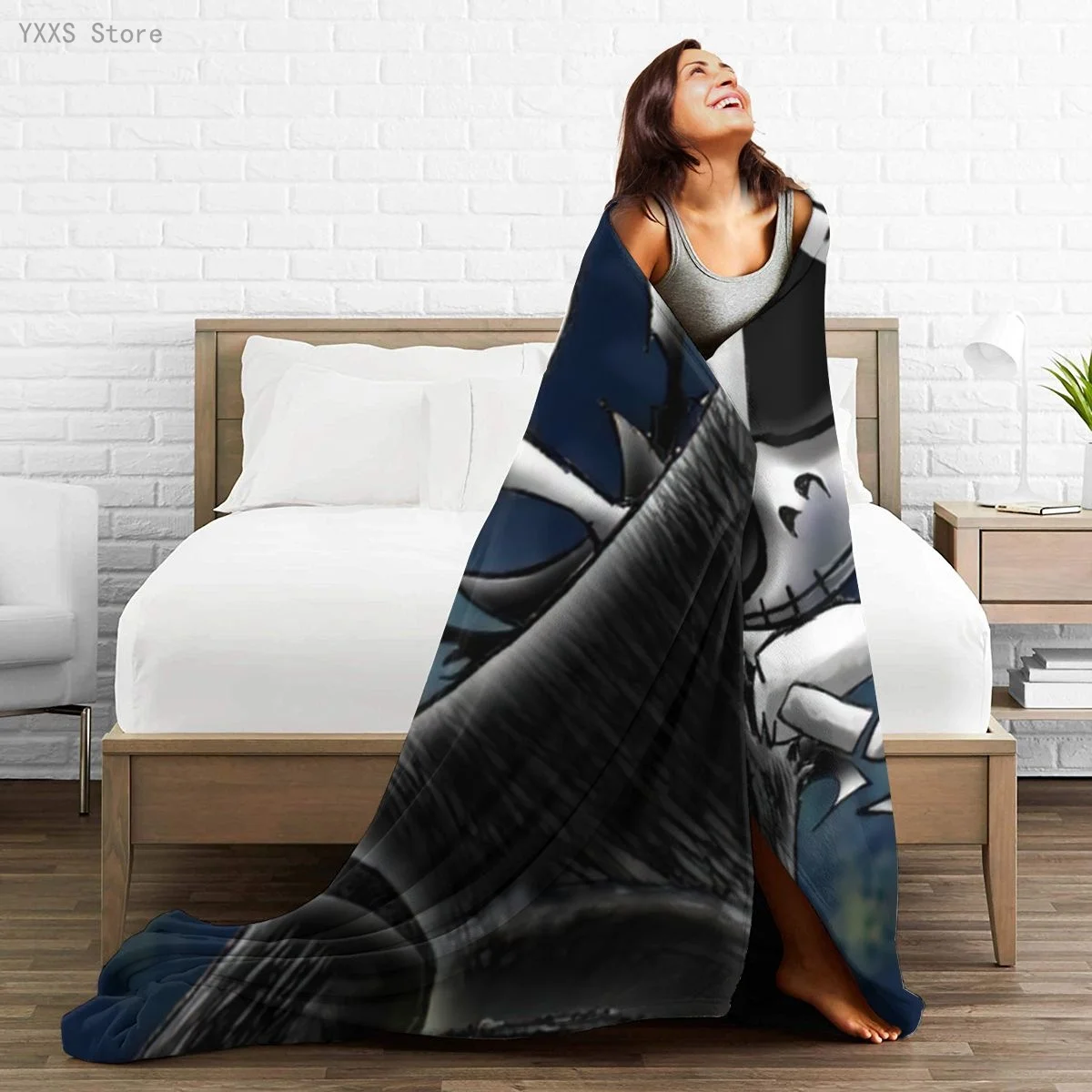 

Nightmare Before Christmas Jack Sherpa Blanket Warm Super Soft Flannel Office Nap Bedspread Sofa Bedding Plush Quilt Plaids 09