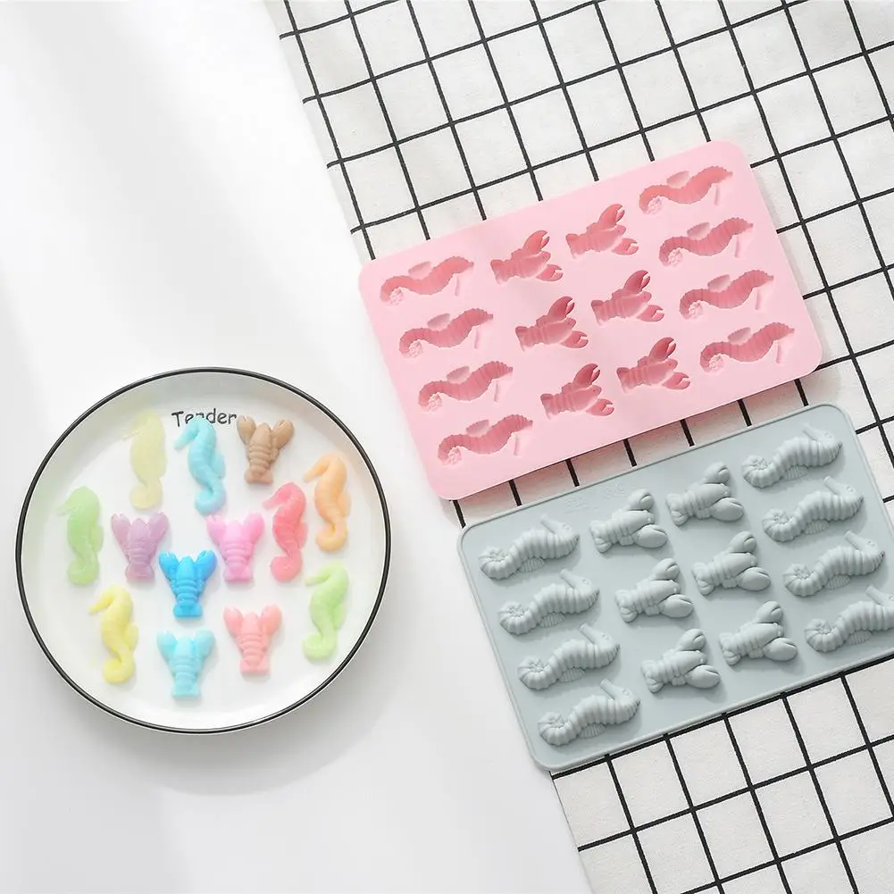 Seahorse Lobster Shape Silicone Molds Fondant Chocolate Handmade Soap Cake Decorating Kitchen Gadgets Accessories Baking Tools |