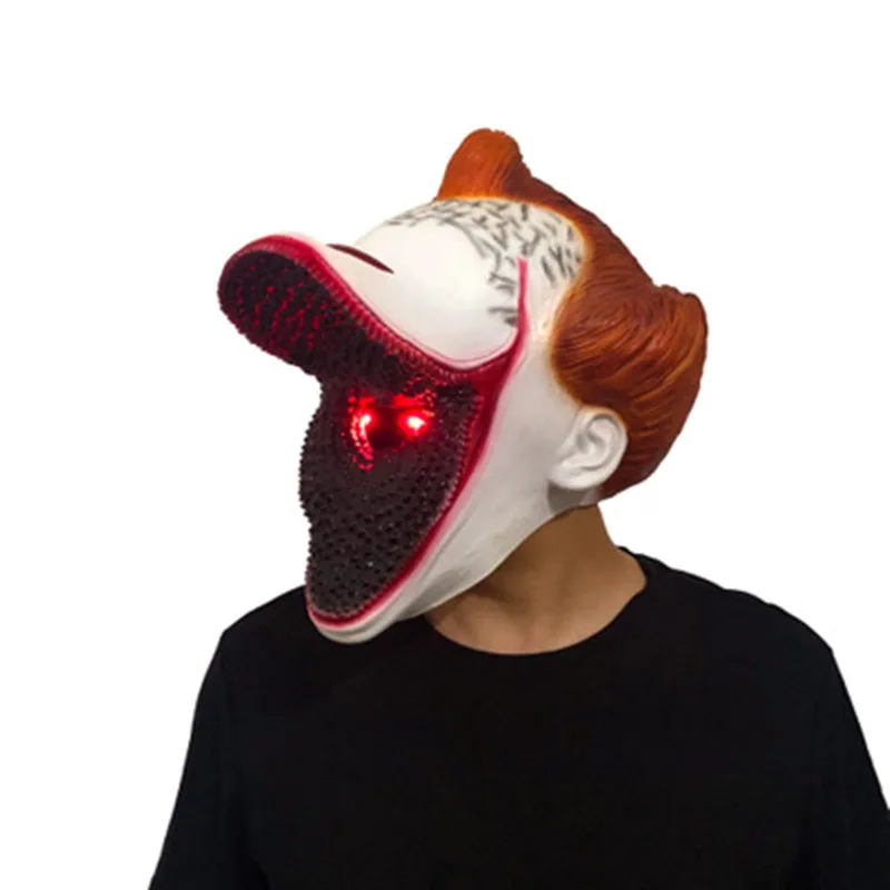 

Movie It Chapter Two 2 LED Joker Pennywise Mask Stephen King Horror Cosplay Latex led Masks Helmet open mouth Clown Halloween