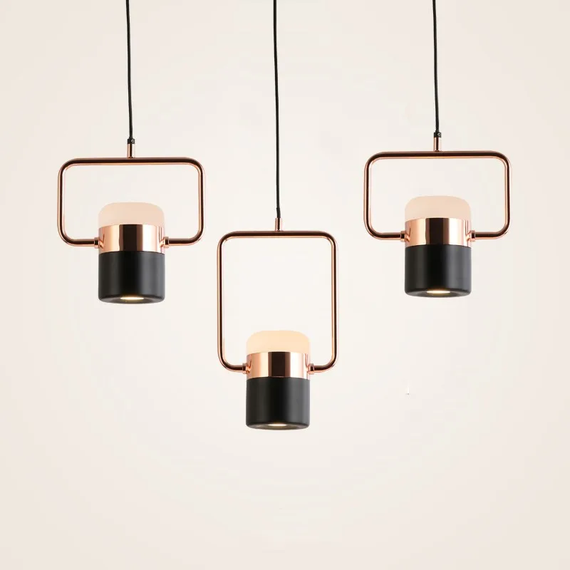 Креативный простой металлический светодиодный подвесной светильник в