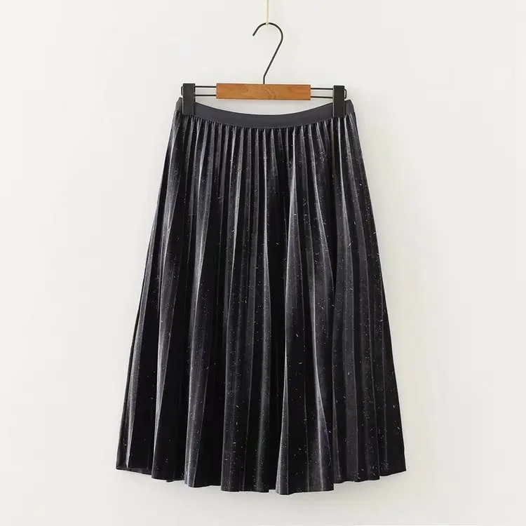 Повседневные женские модные плиссированные юбки размера плюс осень 2019 T56