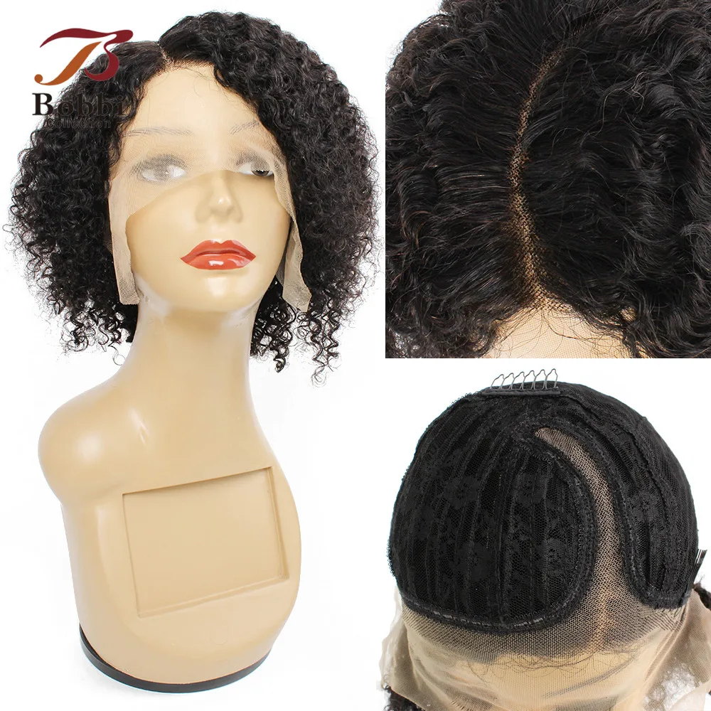 BOBBICOLLECTION афро кудрявые кружевные передние человеческие волосы парик боковая
