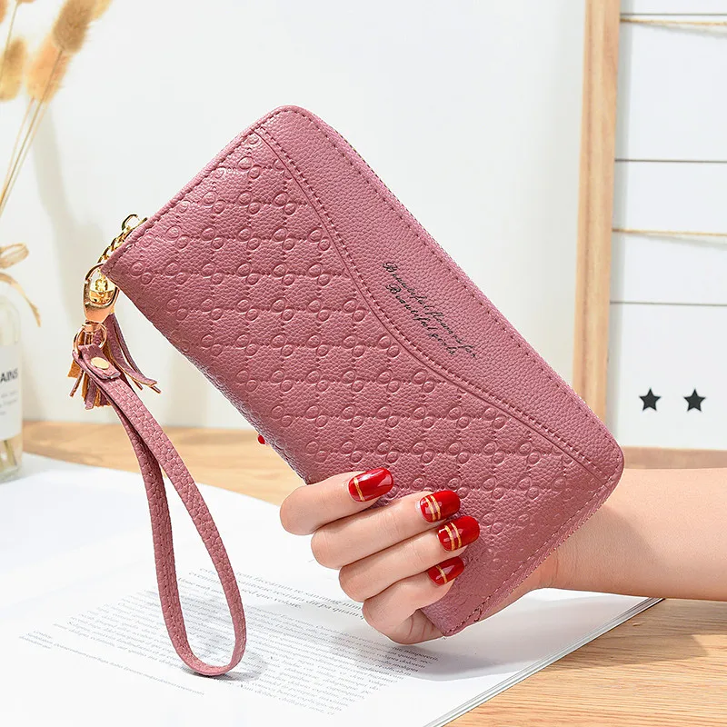 

Women Wallets Long Zipper Tassel Female Pu Wallet Luxury Fashion Coin Purses Ladies Wristband Money Clip Card Holder