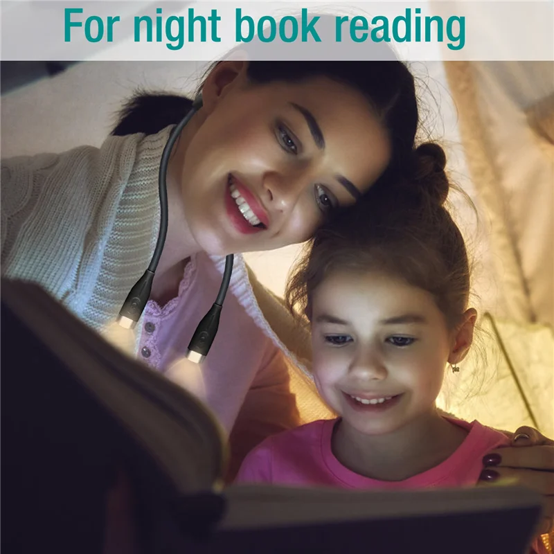 

LED USB Reading Lamp High Quality Neck Book Light Rechargeable HandsFree Durable LED for Knitting Camping Repairing Lighting