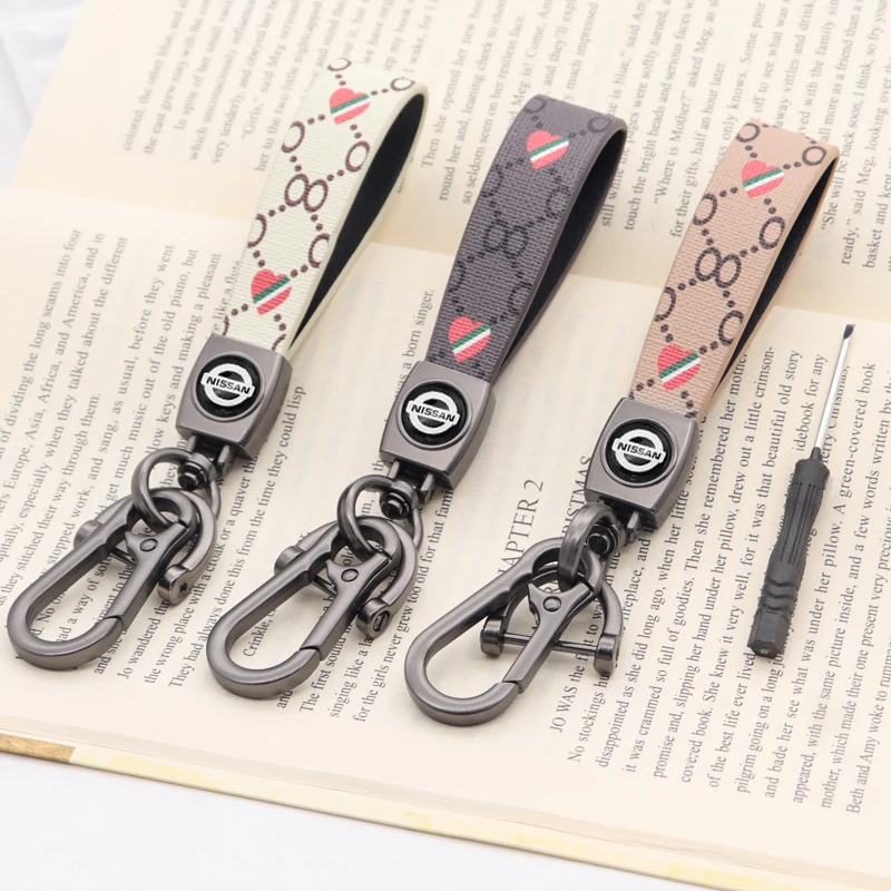 

keychain accessories lanyard for keys for NISSAN- DAYZ 370Z GT-R Note sway march Sentra Leaf Altima JUKE leather keychain holder