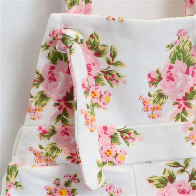Girls clothing set summer fashion new two-piece gold crown T-shirt + pink flower bib suit cute kids clothes sets | Мать и ребенок