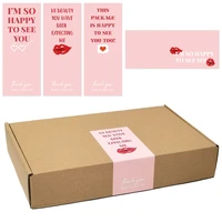 box packaging pink color seals sticker red lips heart patterns 4 designs 10pcs thank you invitation cards seals sticker labels