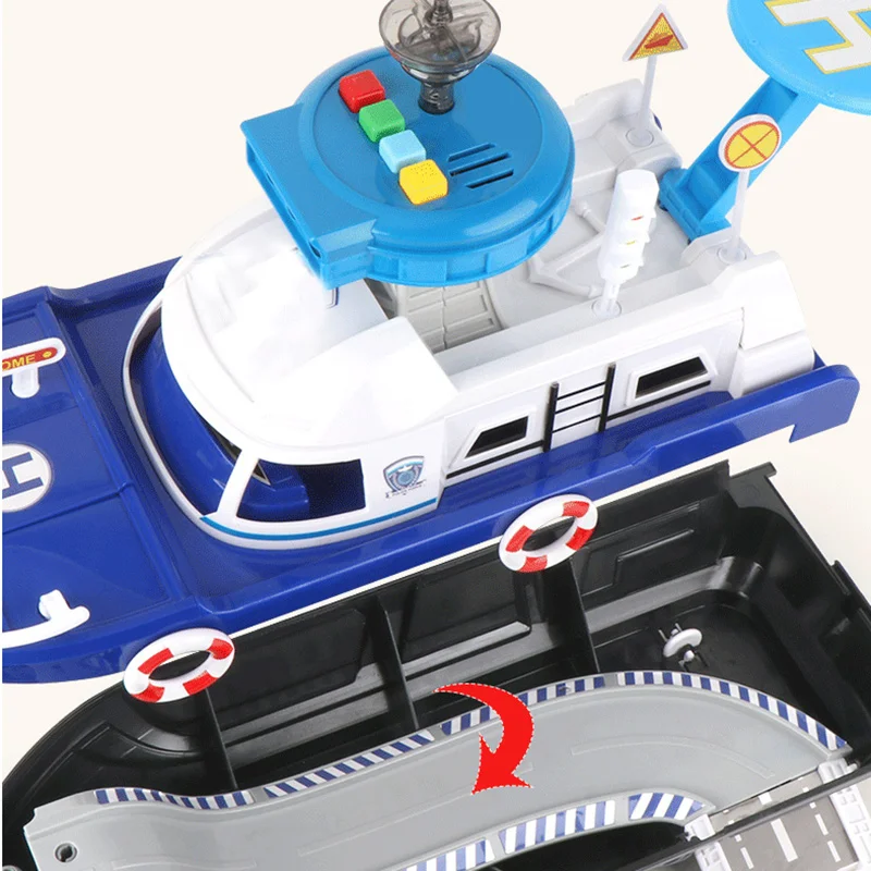 

Kids Toys Simulation Track Inertia Boat Music Track Crash - Resistant Music Toy Boat Ship Model Children's toy boat