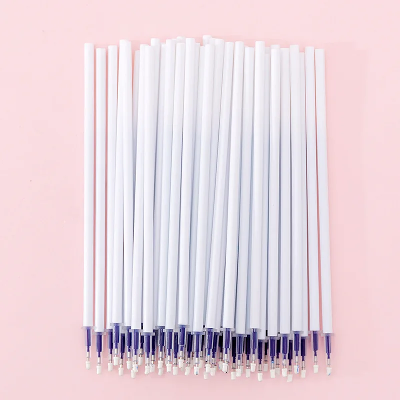 

(50 шт./компл.) Заправка для гелевой ручки студенческий тест, Заправка для письма, полная игла, синие стержни