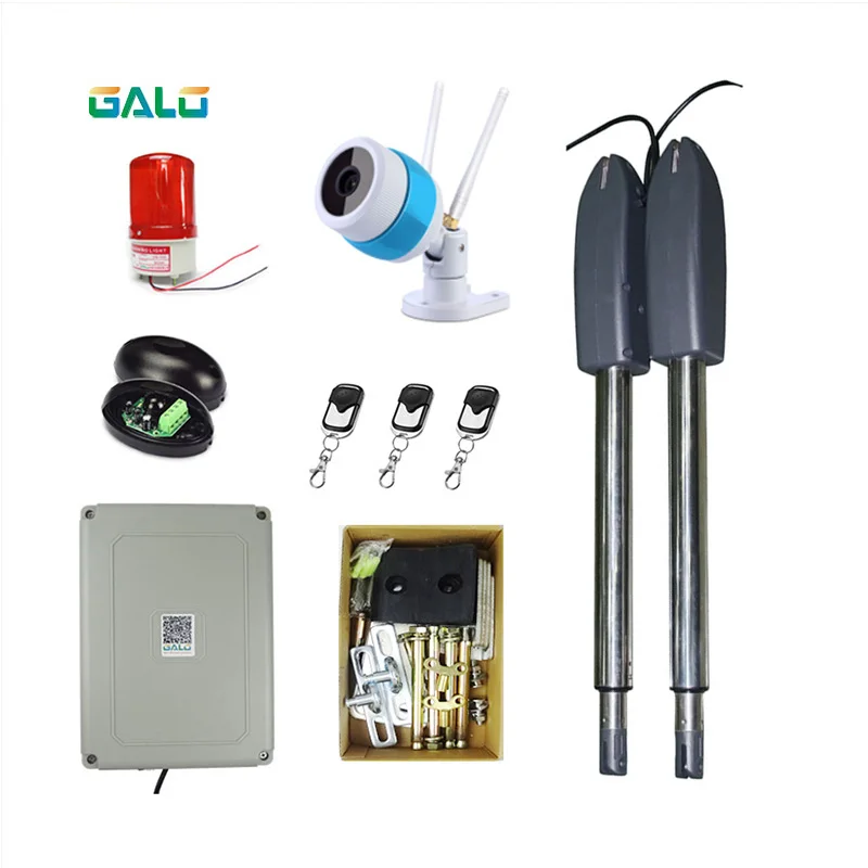 Outdoor camera Открывалка для распашных ворот привод PKM-C02 400 кг на лист Авто сверхмощный Полный комплект с 1080P Беспроводная ip-камера на открытом воздухе опционально - Цвет: Outdoor camera
