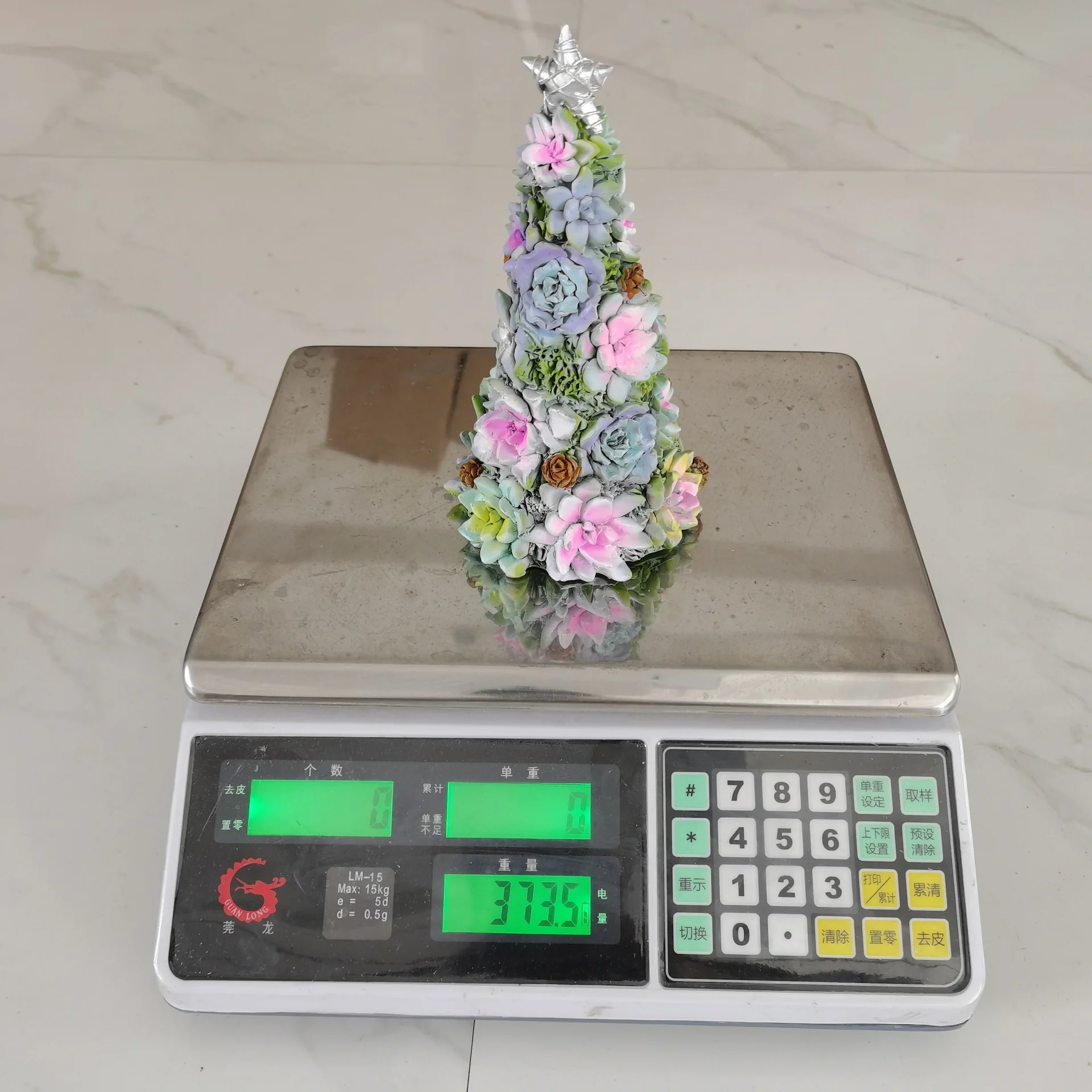 &Aacute;rbol de Navidad suculento, decoraci&oacute;n Artificial de Navidad, 2022 de resina, decoraci&oacute;n del hogar de A&ntilde;o Nuevo, adornos navide&ntilde;os-3