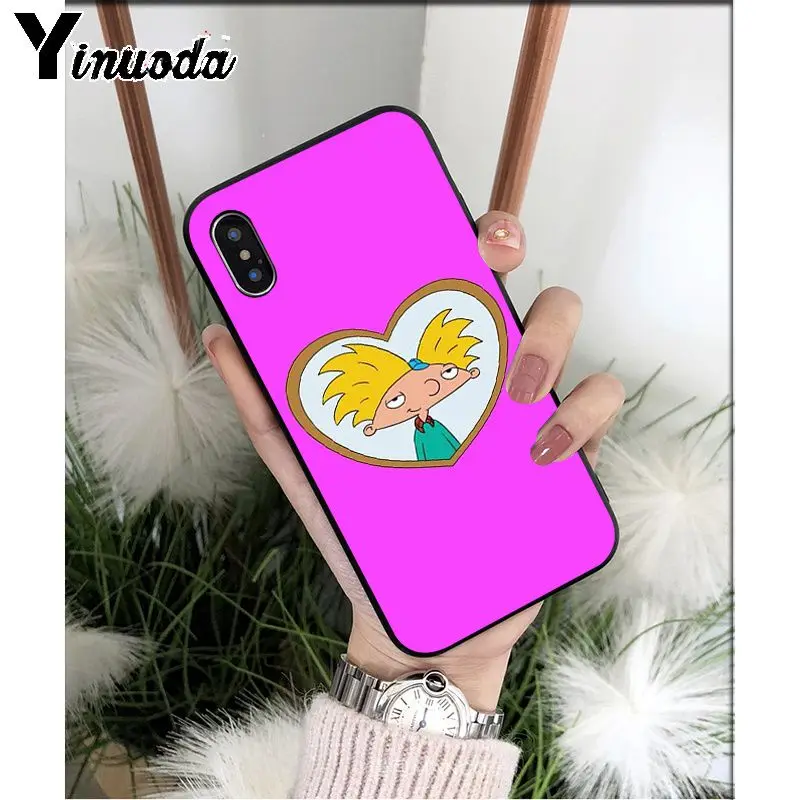 Yinuoda Hey Arnold TPU силиконовый мягкий черный чехол для телефона iPhone 5 5Sx 6 7 7plus 8 8Plus X XS MAX XR