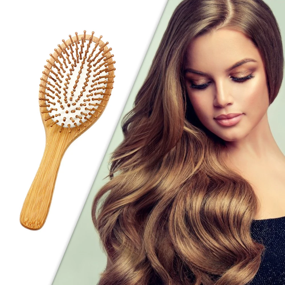 

Anti-static Airbag Comb Hair Brush Nature Wooden Handle Scalp Massage Hairdressing Comb Styling Tool