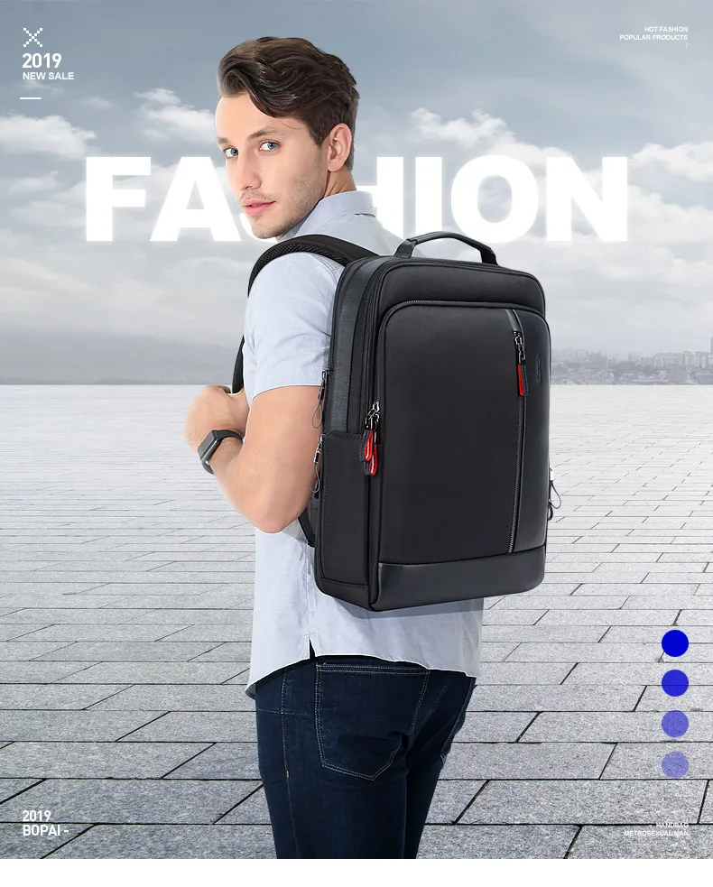 BOPAI Оксфорд водонепроницаемый рюкзак дорожные рюкзаки для мужчин Mochila емкость может быть увеличена крутые мужские s рюкзаки плечо школьный ранец
