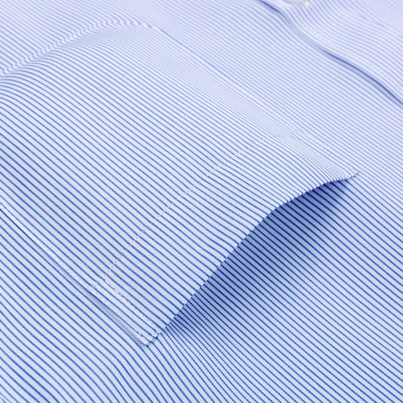 

Summer Short Sleeve Dress Shirts for Men Stripe Slim Fit Fashion Casual Social Shirt Formal Clothing Left Chest Pocket