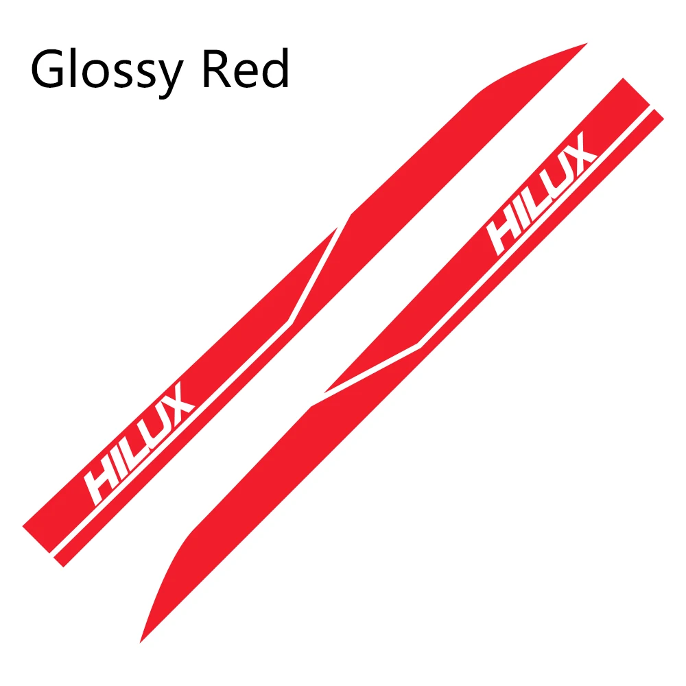 Glossy Red 2 шт. боковые наклейки на двери автомобиля для Toyota Hilux Revo Vigo Автомобильная виниловая пленка DIY Наклейка спортивный стиль автомобильные принадлежности для тюнинга - Название цвета: Glossy Red